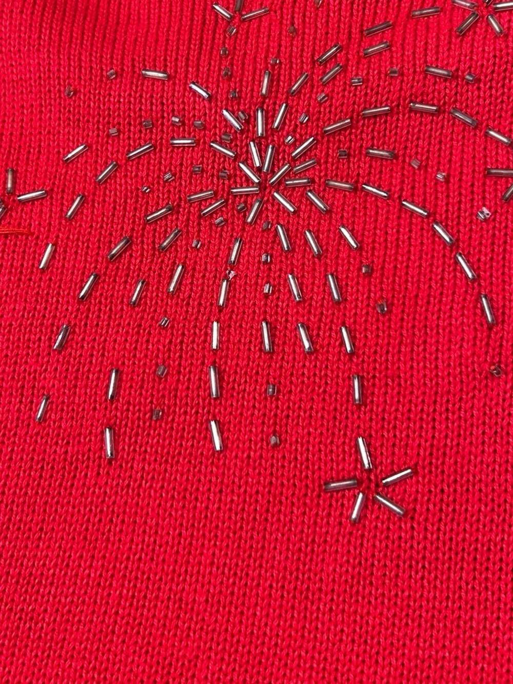VTG Berek Patriotic American Flag & Fireworks Sweater Red Size Large - Picture 8 of 10